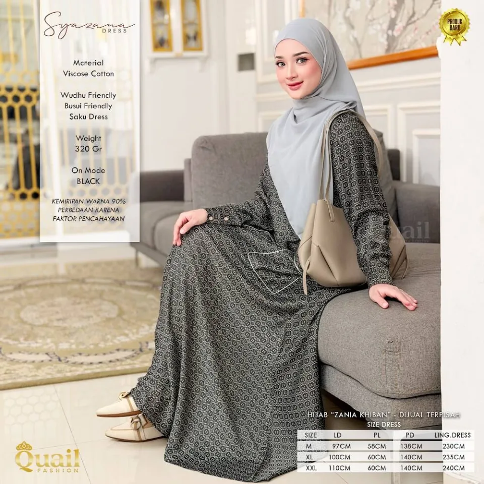 Syazana Dress | Gamis Muslimah Syar'i | Dress Printing Premium — foto 4