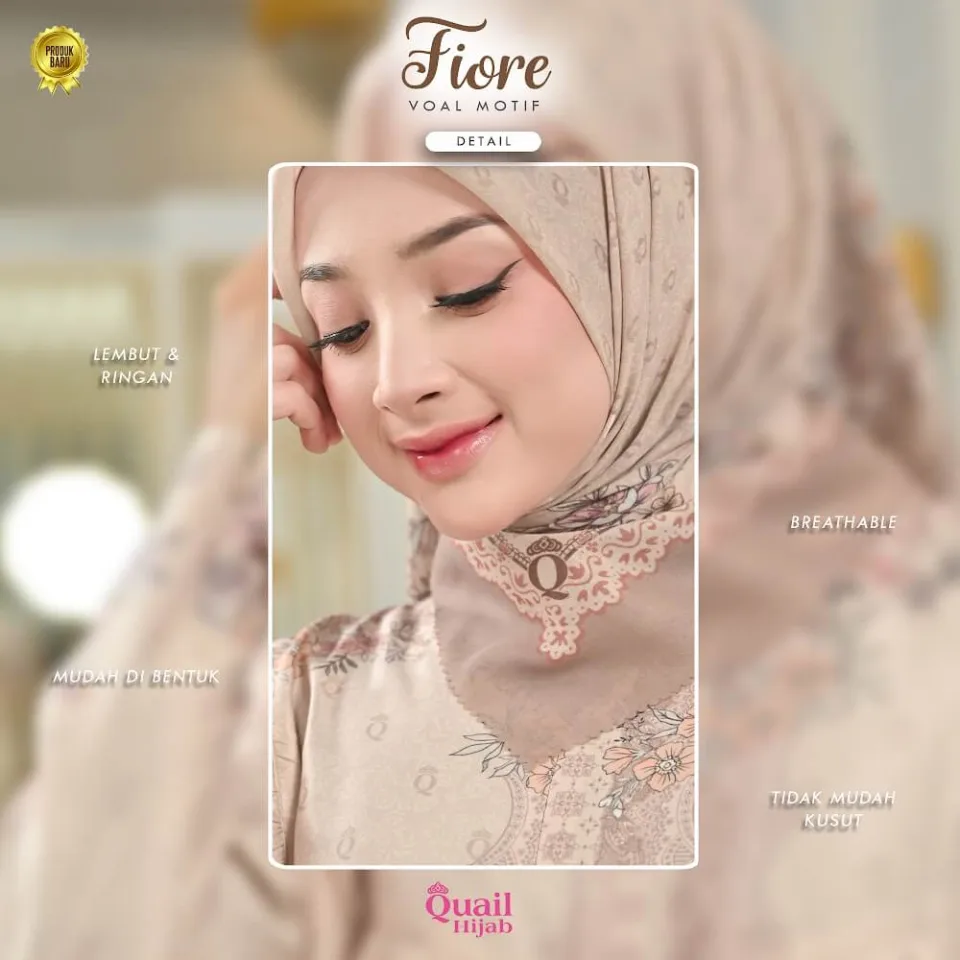 Fiore Voal | Voal Motif Printing | Voal Segiempat Motif 115x 115 — foto 2