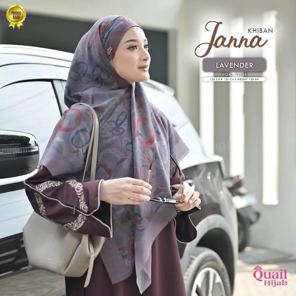 Janna Khimar Bandana | Khiban Voal Motif Syar'i Size 120x120 — foto 5