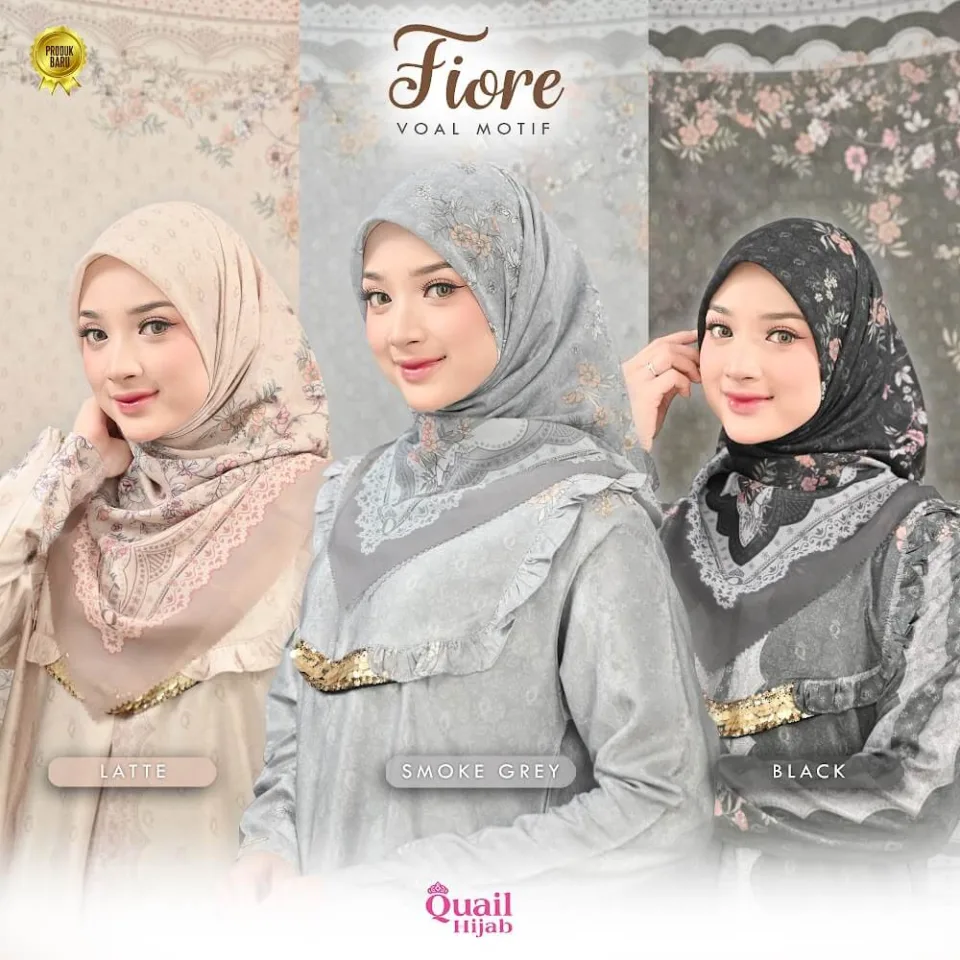 Fiore Voal | Voal Motif Printing | Voal Segiempat Motif 115x 115 — foto 3