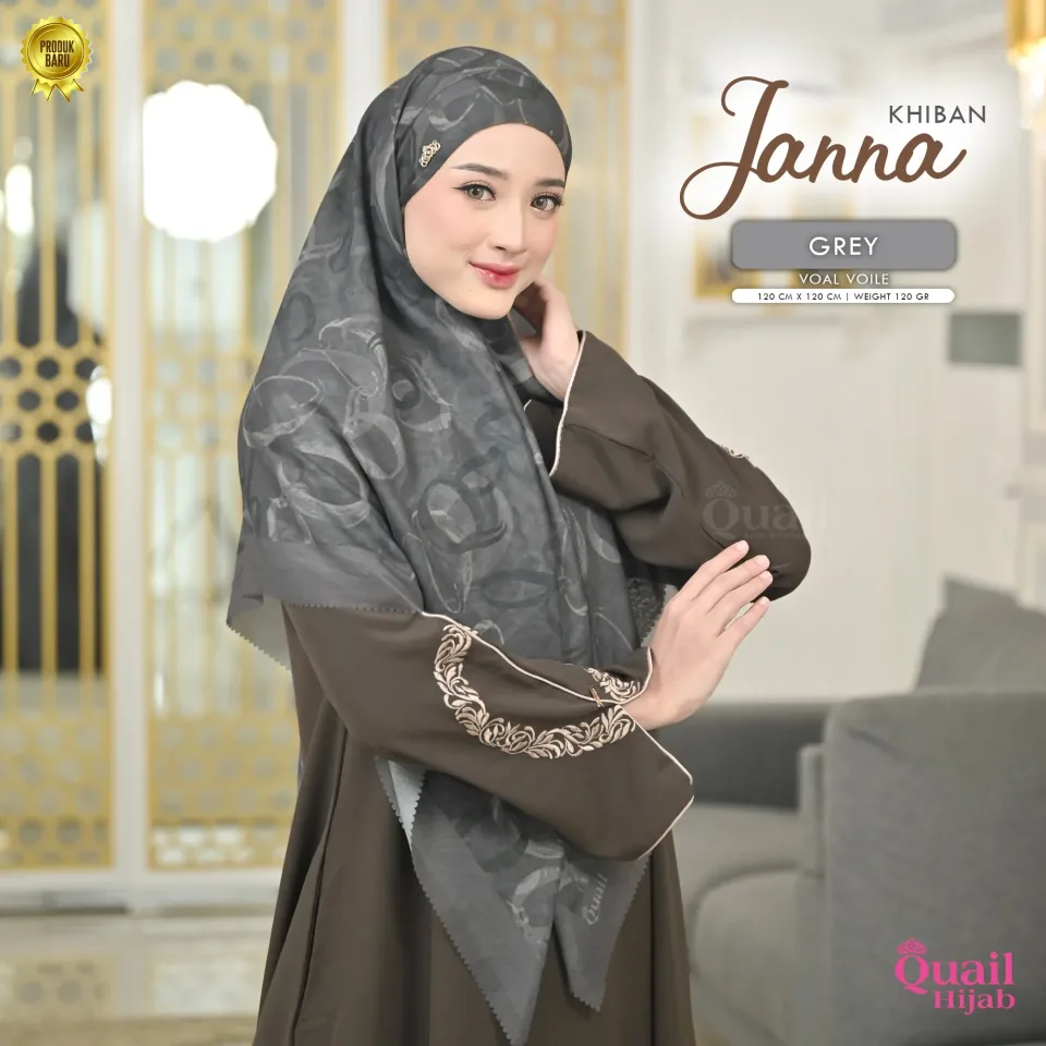 Janna Khimar Bandana | Khiban Voal Motif Syar'i Size 120x120 — foto 6