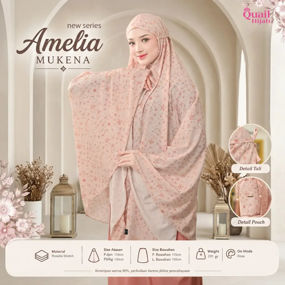 AMELIA NEW SERIES MUKENA | Mukena Motif Bunga | Mukena Travelling — foto 5