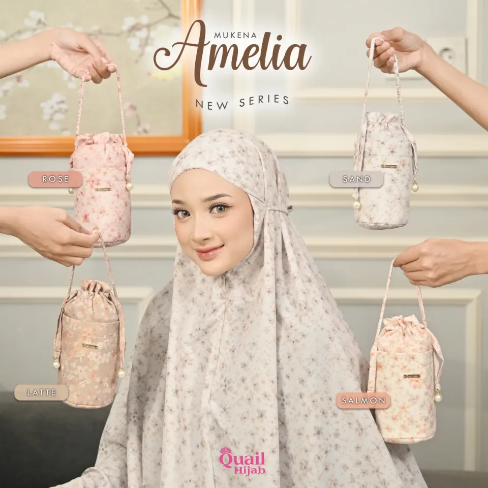 AMELIA NEW SERIES MUKENA | Mukena Motif Bunga | Mukena Travelling — MUKENA DEWASA
