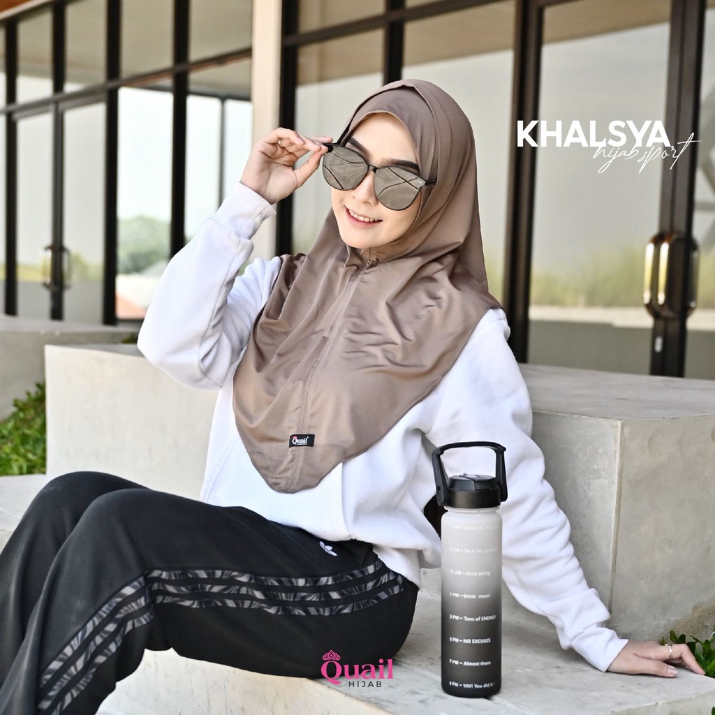 Quail Hijab - Khalsya Daily Hijab | Jilbab Kerudung Instan Lubang Kacamata Masker Praktis Santai Jersey Premium