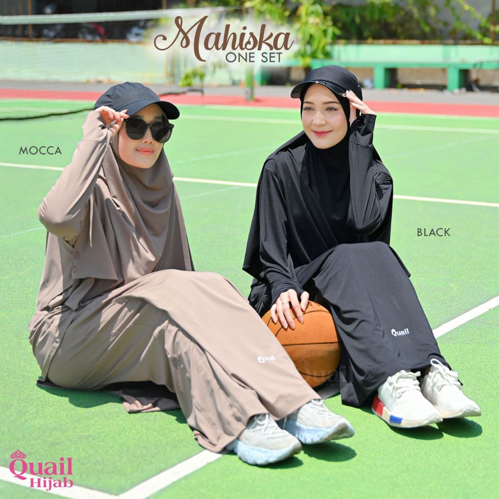 Quail Hijab - Mahiska One Set Sport | Baju Olah Raga Satu Stel Jumbo (jilbab + atasan + bawahan)