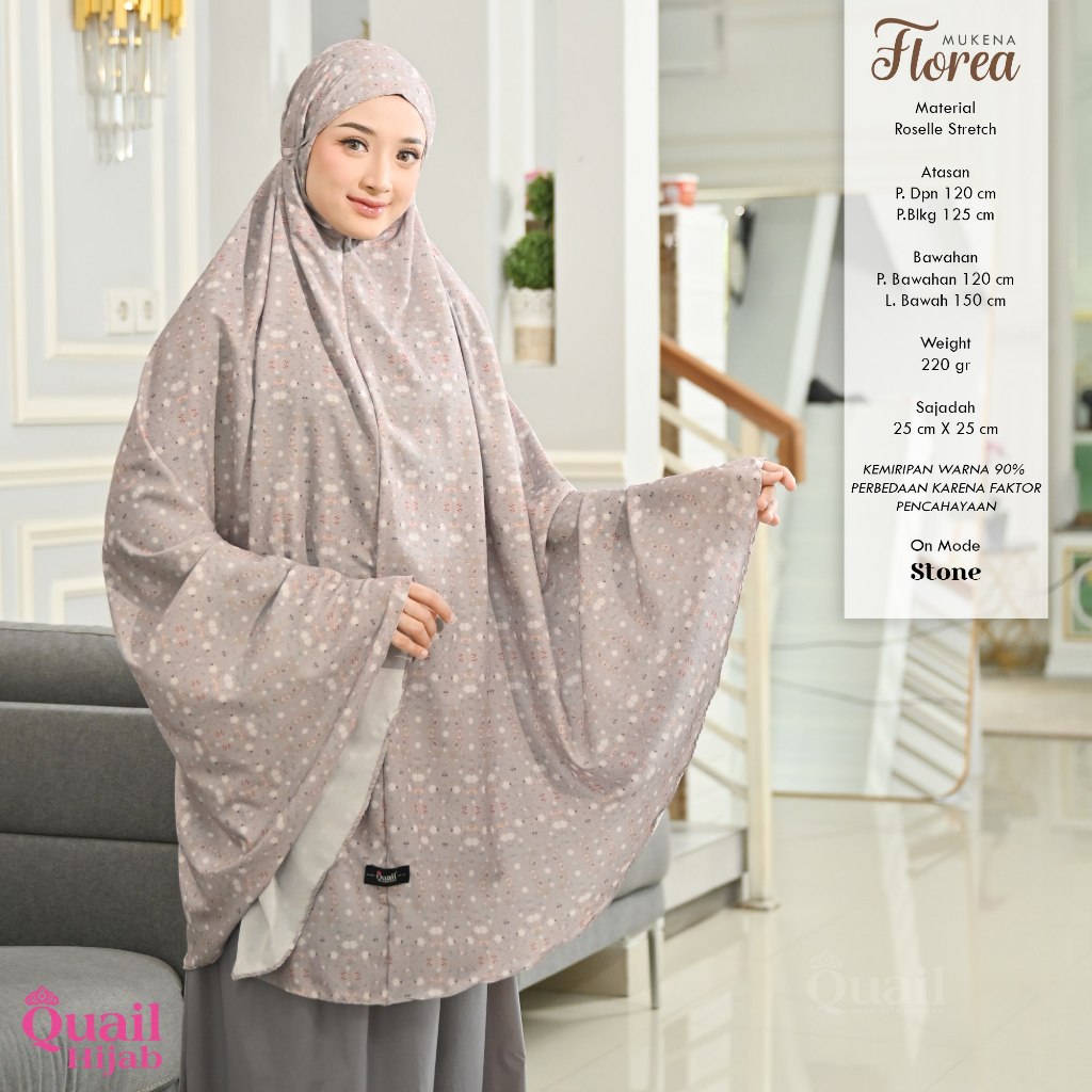 Quail Hijab - Vanya Florea Mukena Travel | Hampers Mukena Dewasa Remaja Daily Motif Printing Premium