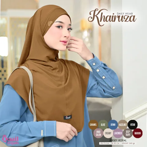 Khairuza Hijab French Malaysia  | Hijab Bandana Khiban | Jilbab Instan Bergo Tali