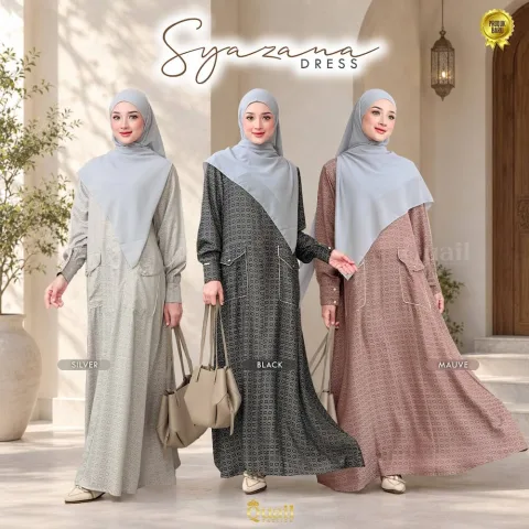 Syazana Dress | Gamis Muslimah Syar'i | Dress Printing Premium