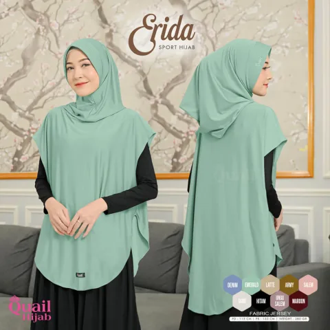 Erida Hijab Sport Instan Bergo | Jilbab Olah Raga