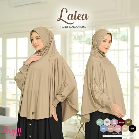 Lalea Hijab Instan Lengan | Syar'i Jersey Premium Adem | Hijab Lengan Pakai Pad