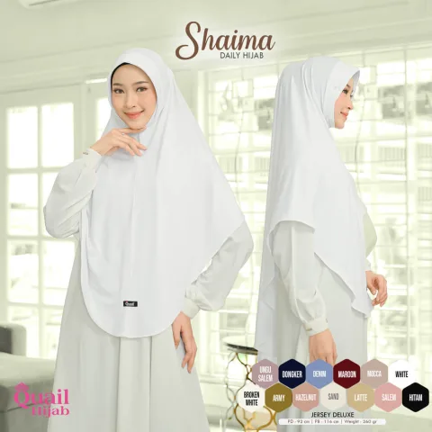 Shaima Hijab Dagu Pad Busa | Jilbab Umroh Jumbo Haji Bergo Instan | Bergo Dagu Jumbo Pad Busa