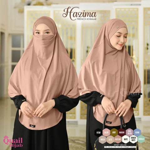 Hazima Hijab French Khimar Instan Syar'i Bisa Cadar | Khimar Bandana Jersey Umroh