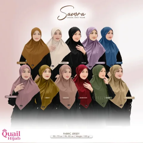 Savora Daily Hijab Instan | Bergo Tali Pengait Masker Simple Santai Standar Muslim