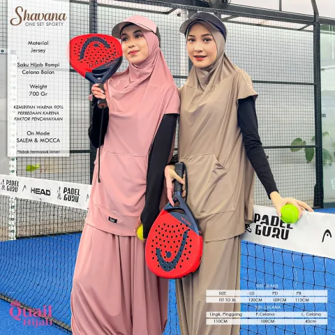 Shavana One Set 2 in 1 Baju Olahraga Muslimah | Outer Hijab dan Celana Sporty Nyaman