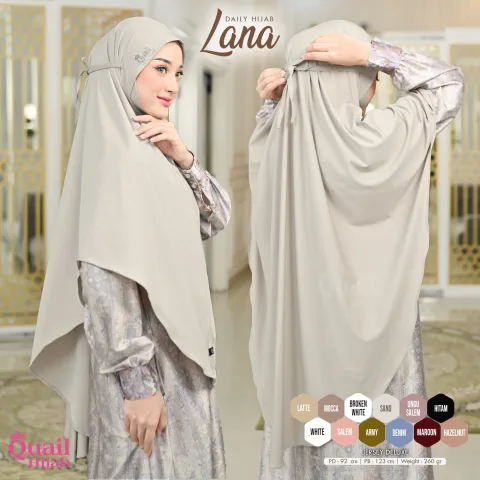 Lana Hijab Instan Dagu Tali | Jilbab Instan Malay | Bergo Jersey Syar'i Nyaman