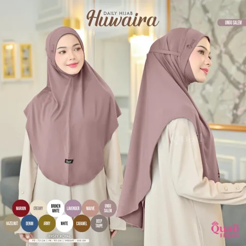 Huwaira Hijab Instan Dagu Tali | Bergo Malay Jersey Nyaman