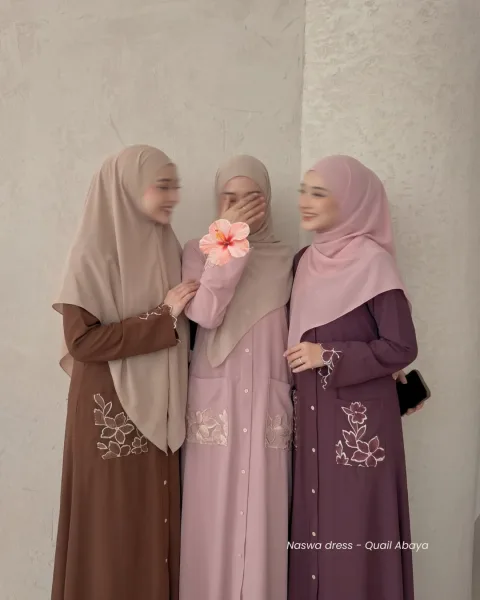 Naswa Dress | Dress Bordir Syar'i | Dress Muslimah Anti UV