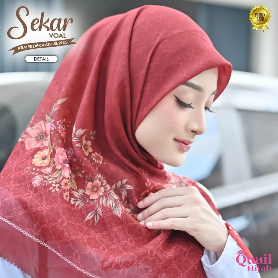 Sekar Voal Square Printing Hijab Segiempat Motif Size 120x120 — foto 5