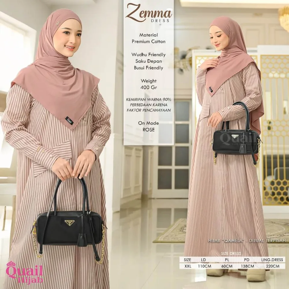 Zemma Dress | Dress Syar' Stripe | Daywear Dress Syar'i — foto 8