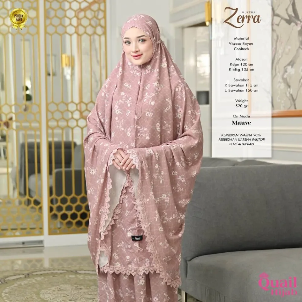 Zerra Mukena Kombinasi Renda Cantik | Mukena Viscose Rayon | Mukena Hampers Seserahan — foto 6