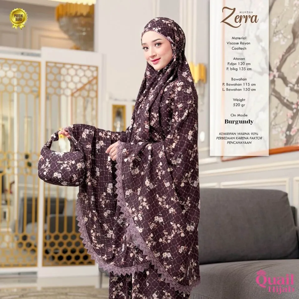 Zerra Mukena Kombinasi Renda Cantik | Mukena Viscose Rayon | Mukena Hampers Seserahan — foto 3