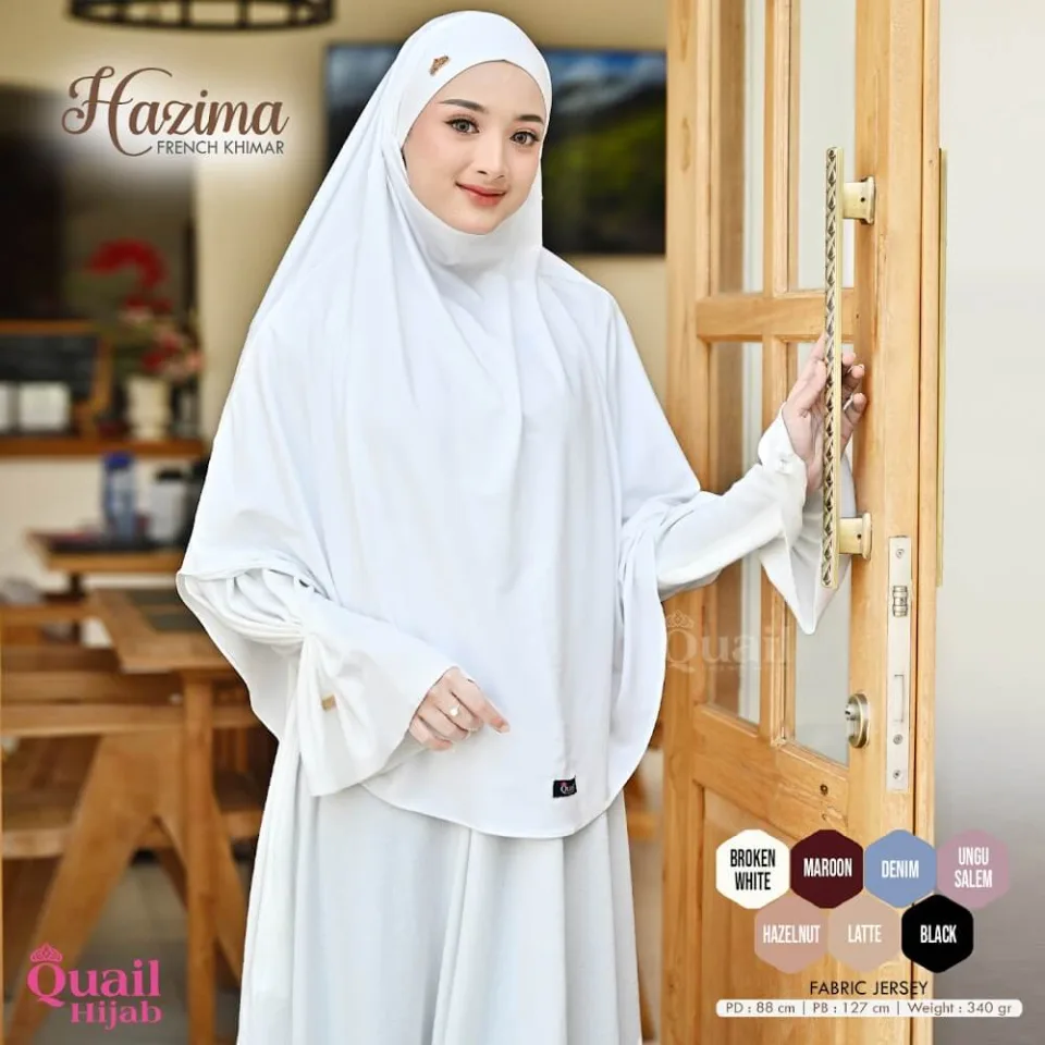 Hazima Hijab French Khimar Instan Syar'i Bisa Cadar | Khimar Bandana Jersey Umroh — foto 7