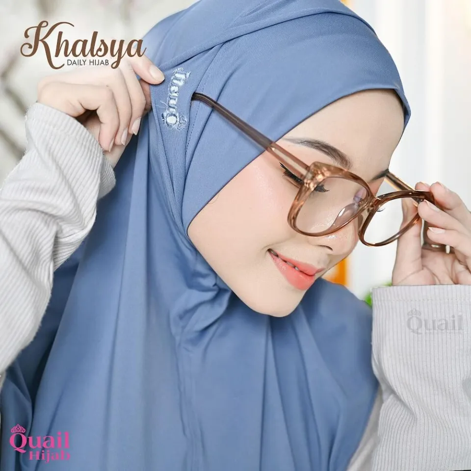 Khalsya Daily Hijab | Jilbab Kerudung Instan Lubang Kacamata Masker Praktis Santai Jersey Premium — foto 2