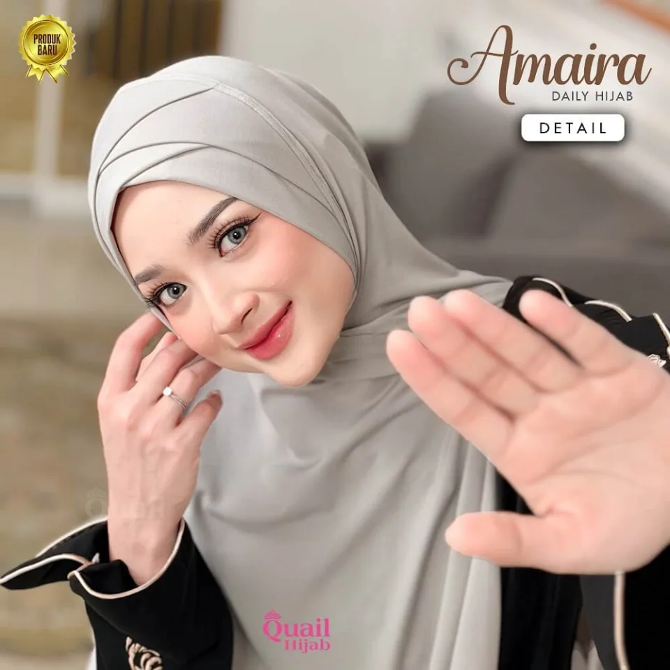Amaira Hijab Non Pad Silang | Segitiga Instan | Hijab Syar'i | Hijab Jersey Premium — foto 4