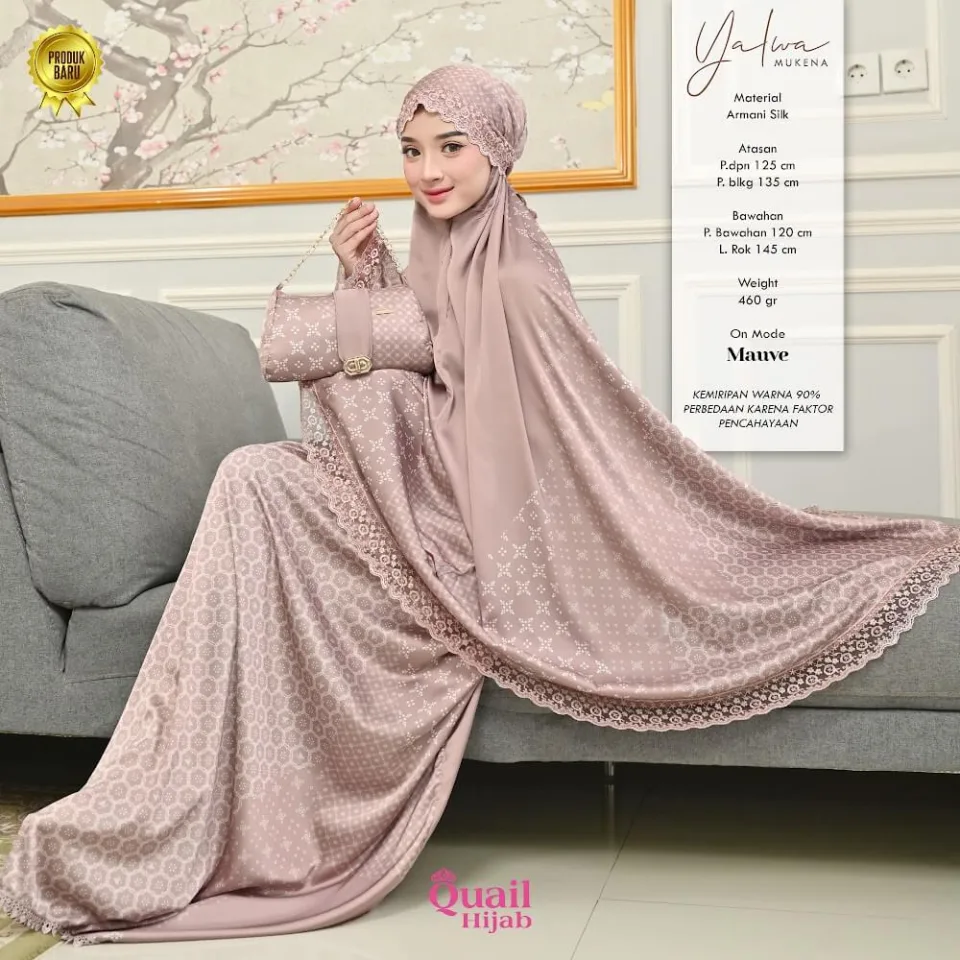 Yalwa Mukena Mewah | Seserahan Exclusive Renda Printing Luxury Silk — foto 8