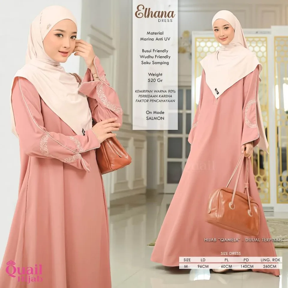 Elhana Dress| Gamis Wanita Muslimah Syar'i | Dress Bordir Anti UV — foto 8