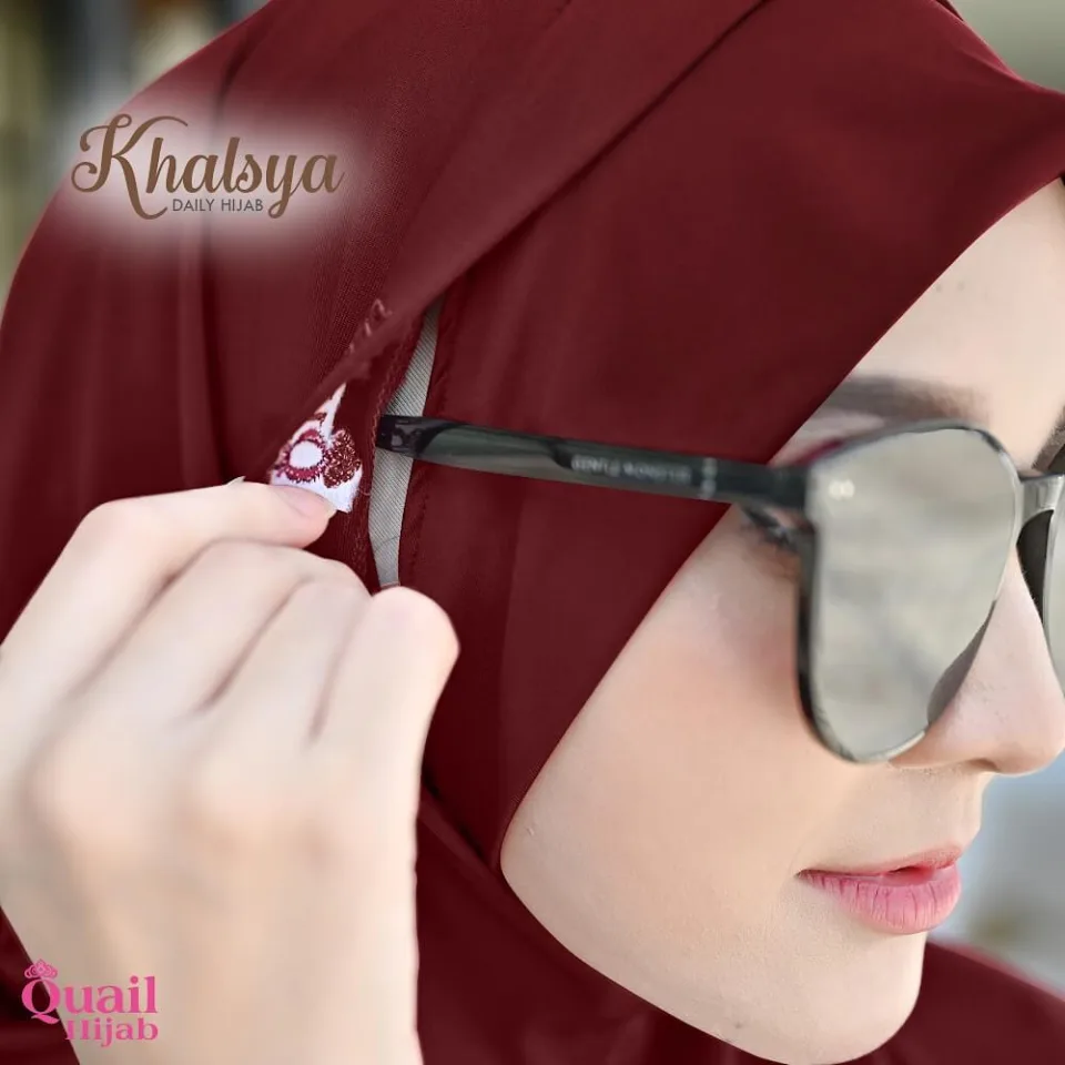 Khalsya Daily Hijab | Jilbab Kerudung Instan Lubang Kacamata Masker Praktis Santai Jersey Premium — foto 5