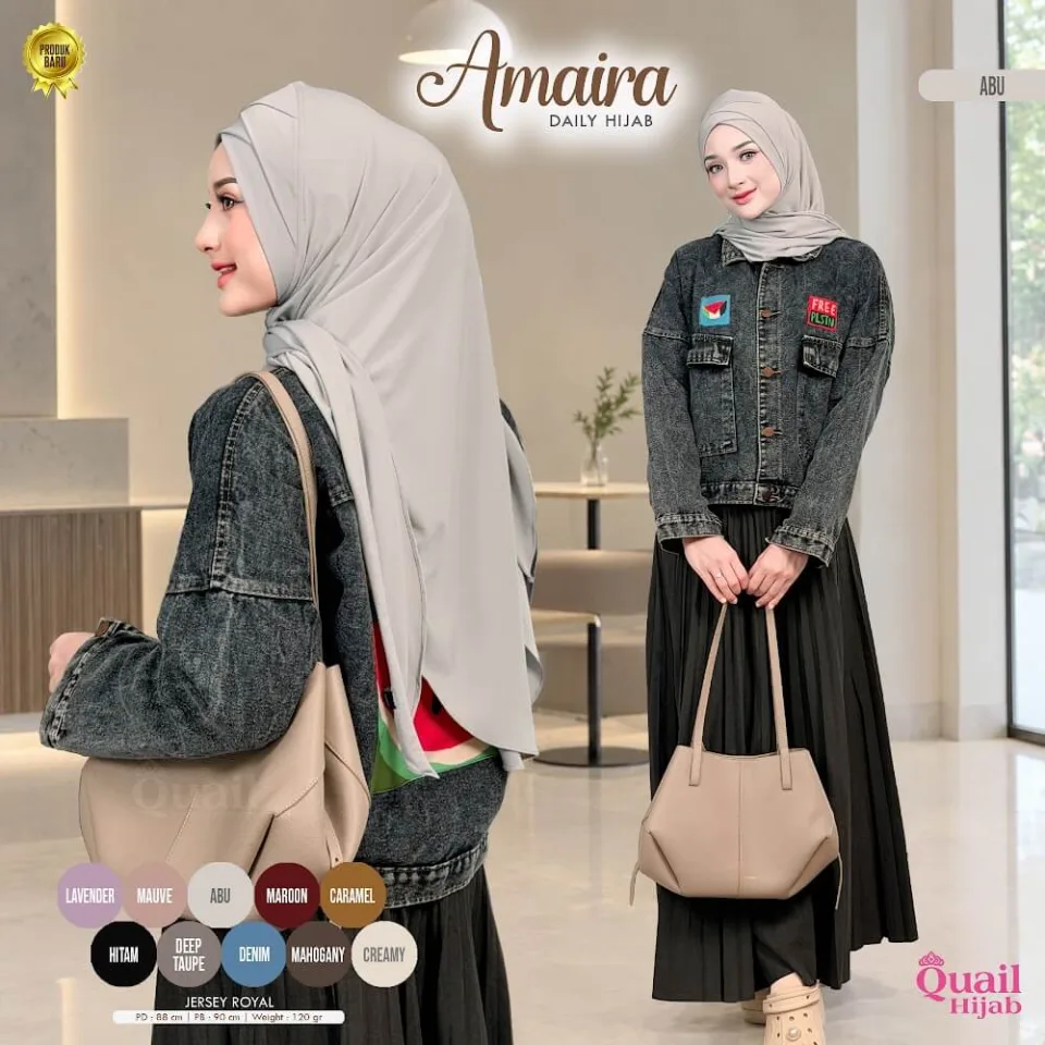 Amaira Hijab Non Pad Silang | Segitiga Instan | Hijab Syar'i | Hijab Jersey Premium — SYIRIA