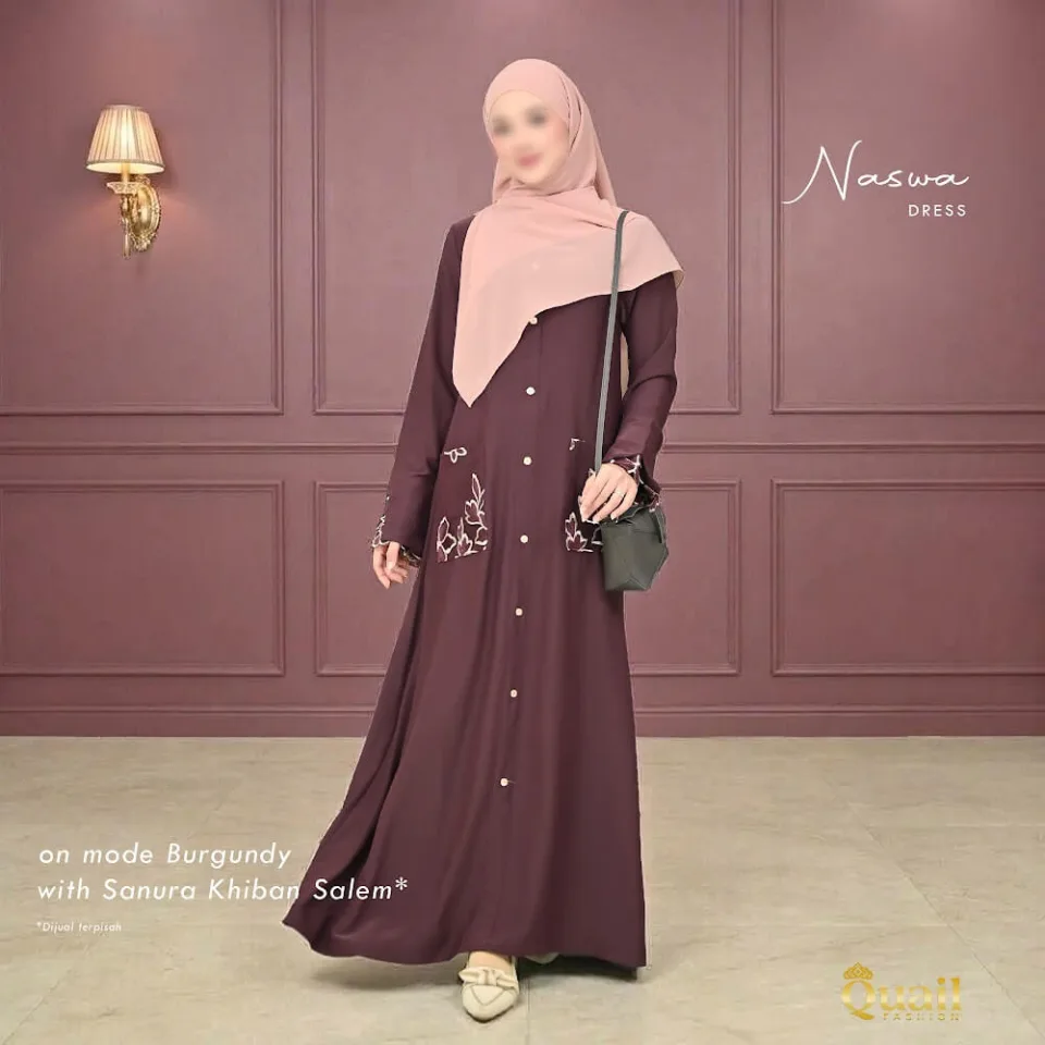 Naswa Dress | Dress Bordir Syar'i | Dress Muslimah Anti UV — foto 8