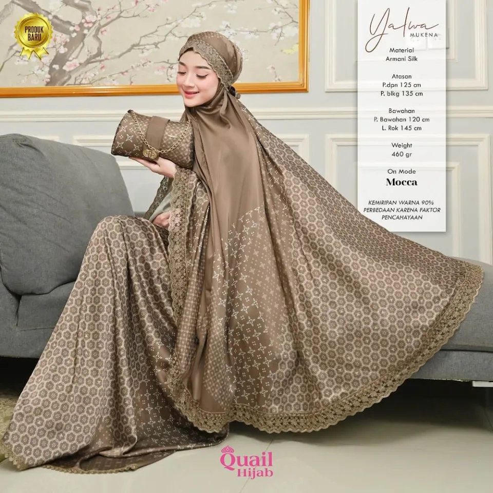 Yalwa Mukena Mewah | Seserahan Exclusive Renda Printing Luxury Silk — foto 7