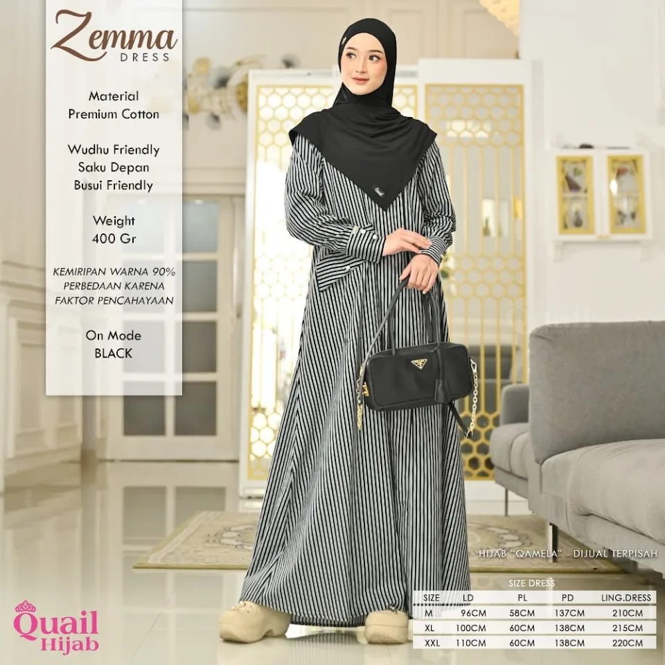 Zemma Dress | Dress Syar' Stripe | Daywear Dress Syar'i — foto 5