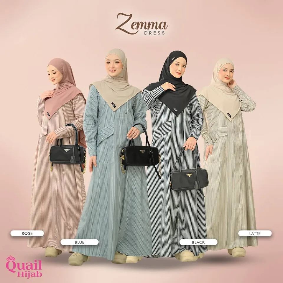 Zemma Dress | Dress Syar' Stripe | Daywear Dress Syar'i — foto 3