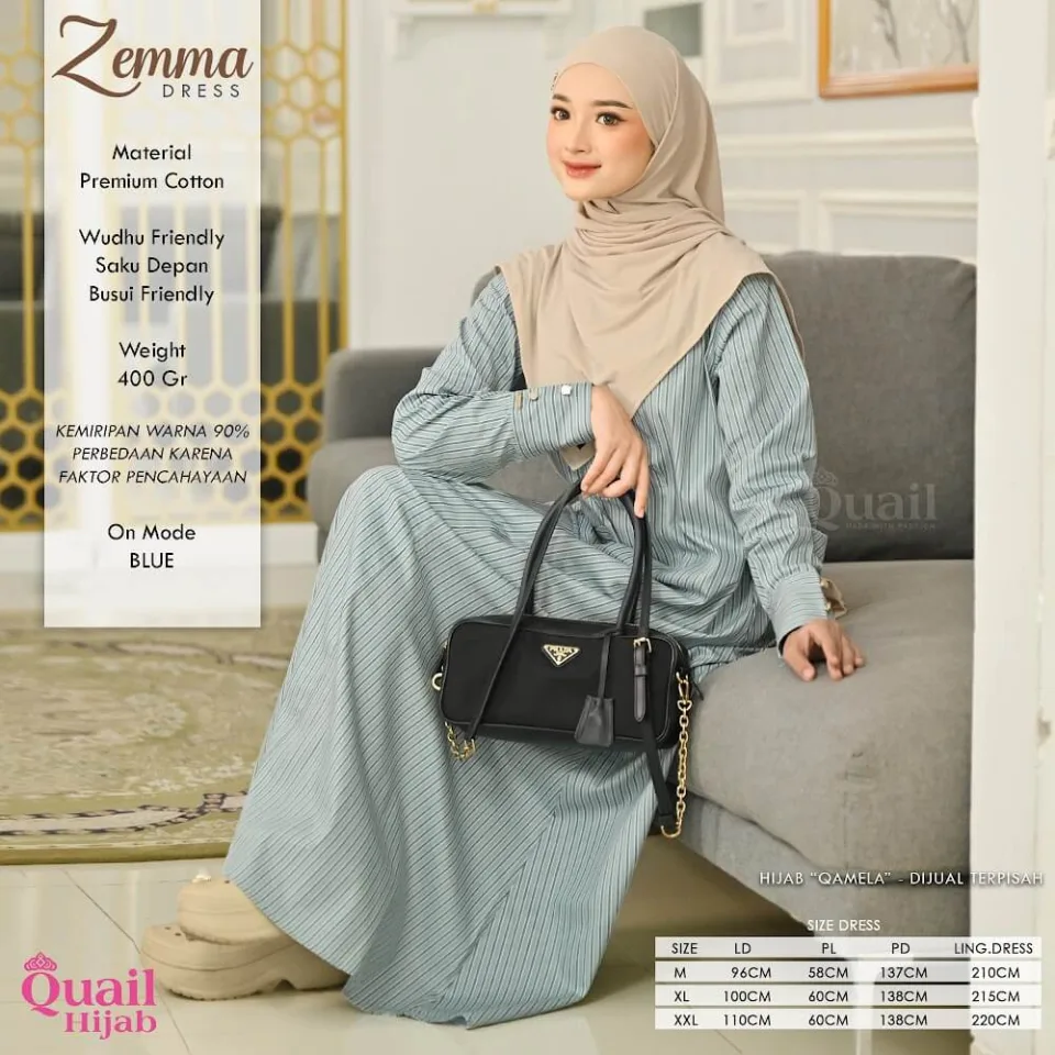 Zemma Dress | Dress Syar' Stripe | Daywear Dress Syar'i — foto 6