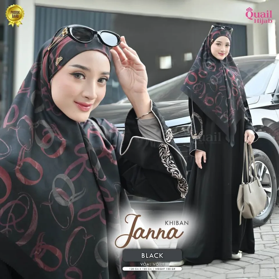 Janna Khimar Bandana | Khiban Voal Motif Syar'i Size 120x120 — foto 3