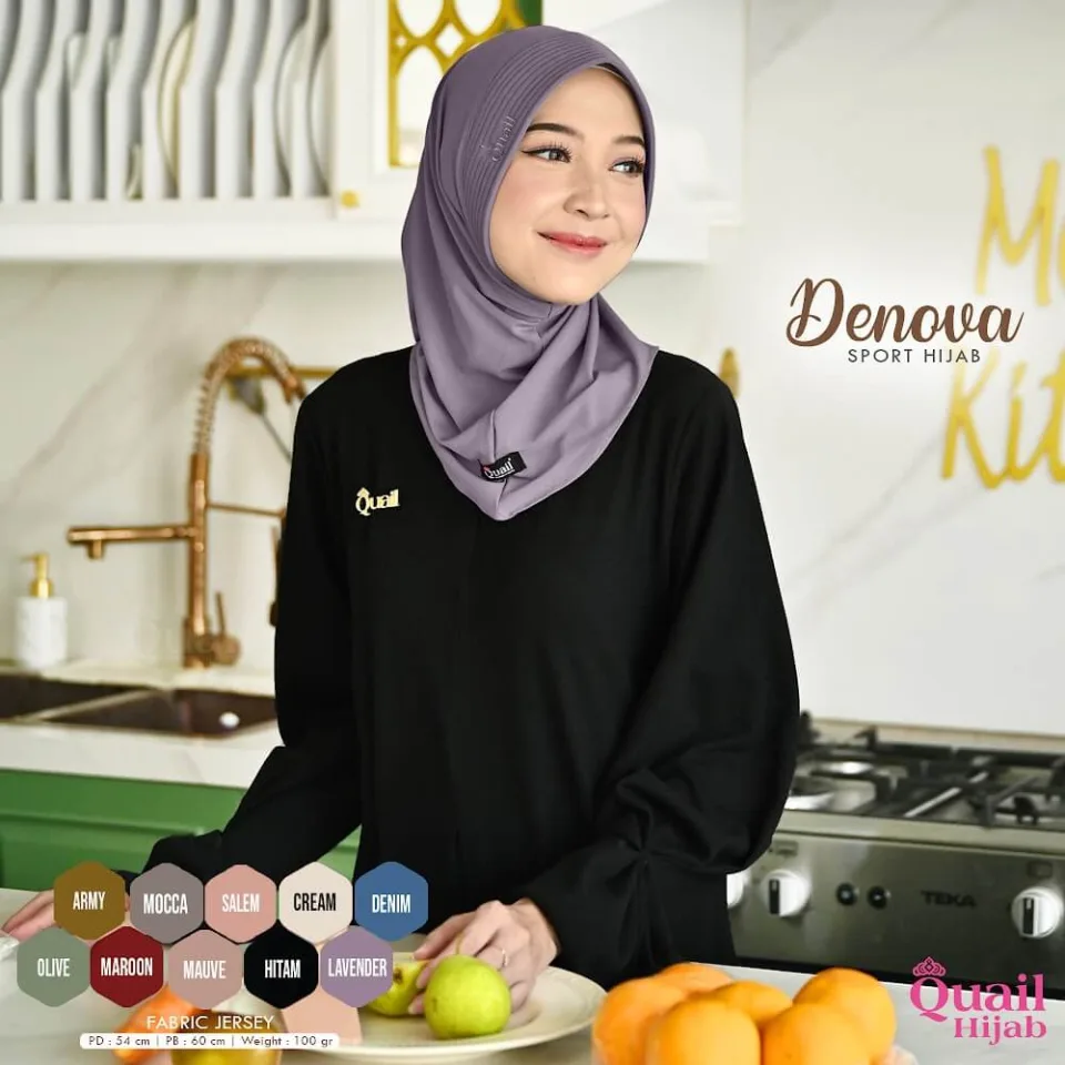 Denova Hijab Sport Bergo Instan | Jilbab Kerudung Instan Bergo Daily Muslim Kerudung Pad Sporty — foto 4