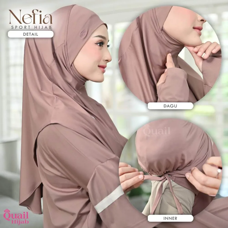 Nefia Jilbab Sport | Dagu Malaysia Syar'i Bergo Instan — BERGO