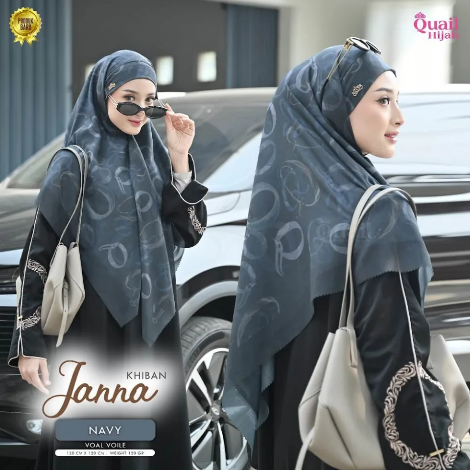 Janna Khimar Bandana | Khiban Voal Motif Syar'i Size 120x120 — foto 2