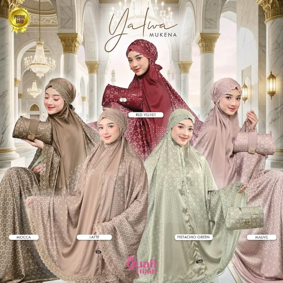 Yalwa Mukena Mewah | Seserahan Exclusive Renda Printing Luxury Silk — MUKENA DEWASA
