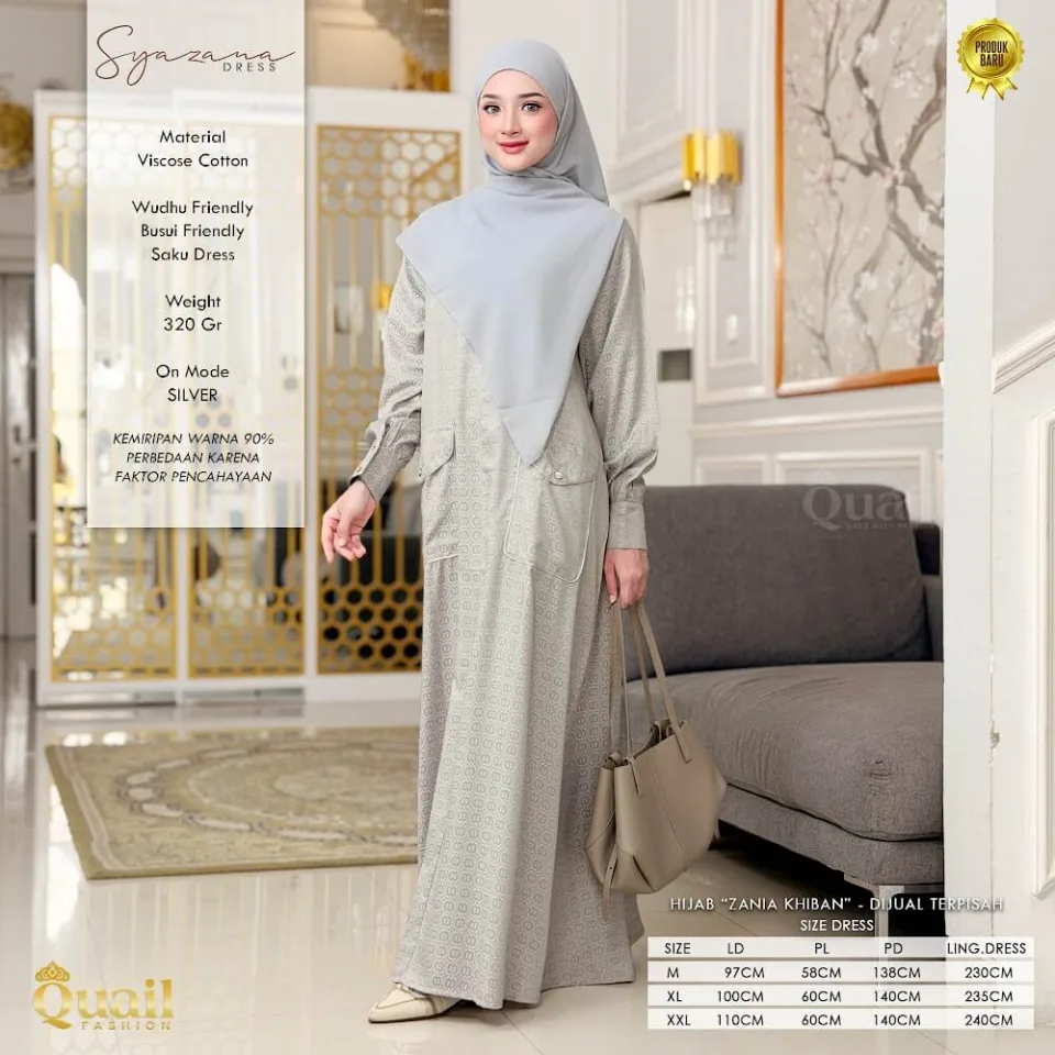 Syazana Dress | Gamis Muslimah Syar'i | Dress Printing Premium — foto 2