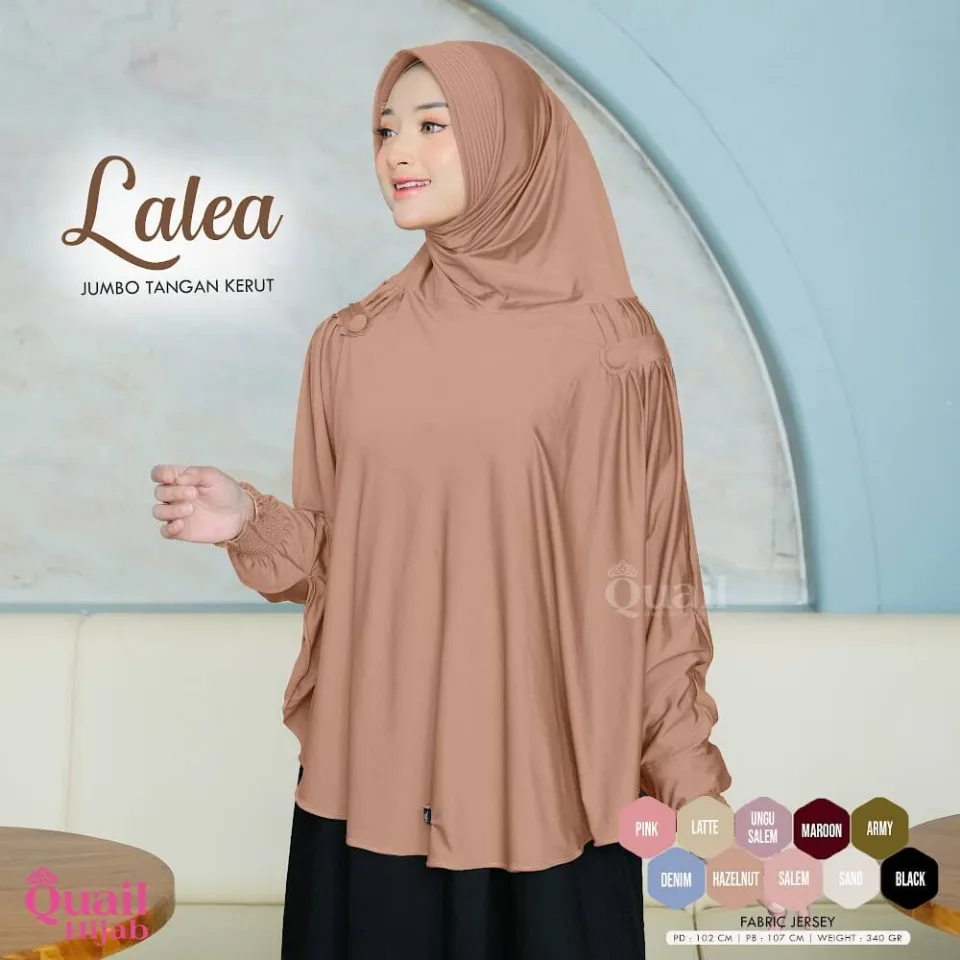 Lalea Hijab Instan Lengan | Syar'i Jersey Premium Adem | Hijab Lengan Pakai Pad — foto 5