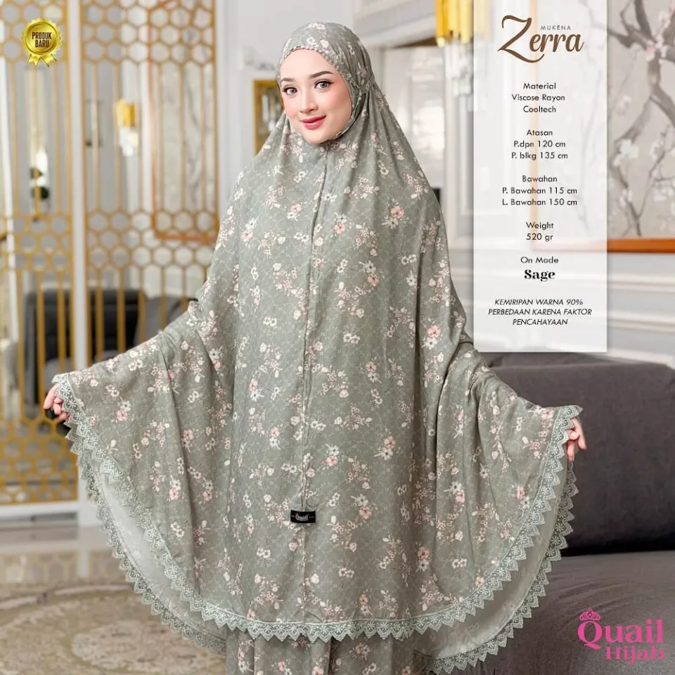 Zerra Mukena Kombinasi Renda Cantik | Mukena Viscose Rayon | Mukena Hampers Seserahan — foto 5