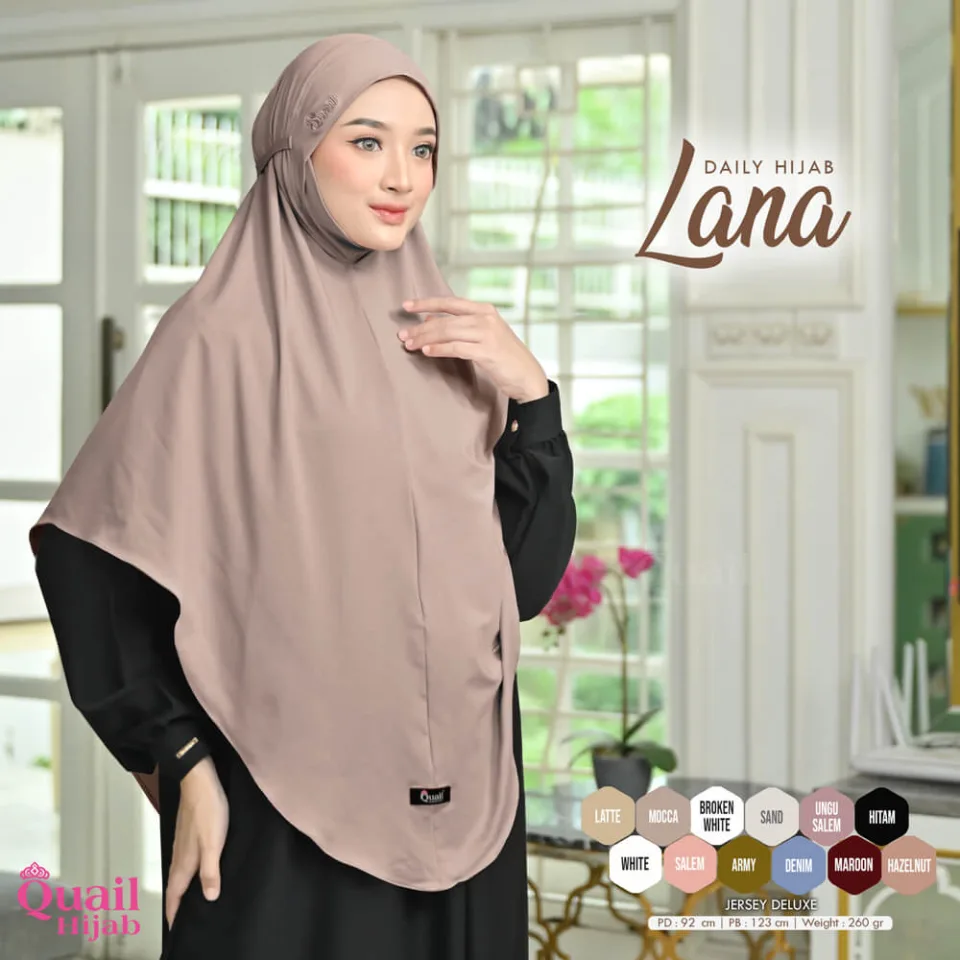 Lana Hijab Instan Dagu Tali | Jilbab Instan Malay | Bergo Jersey Syar'i Nyaman — foto 4