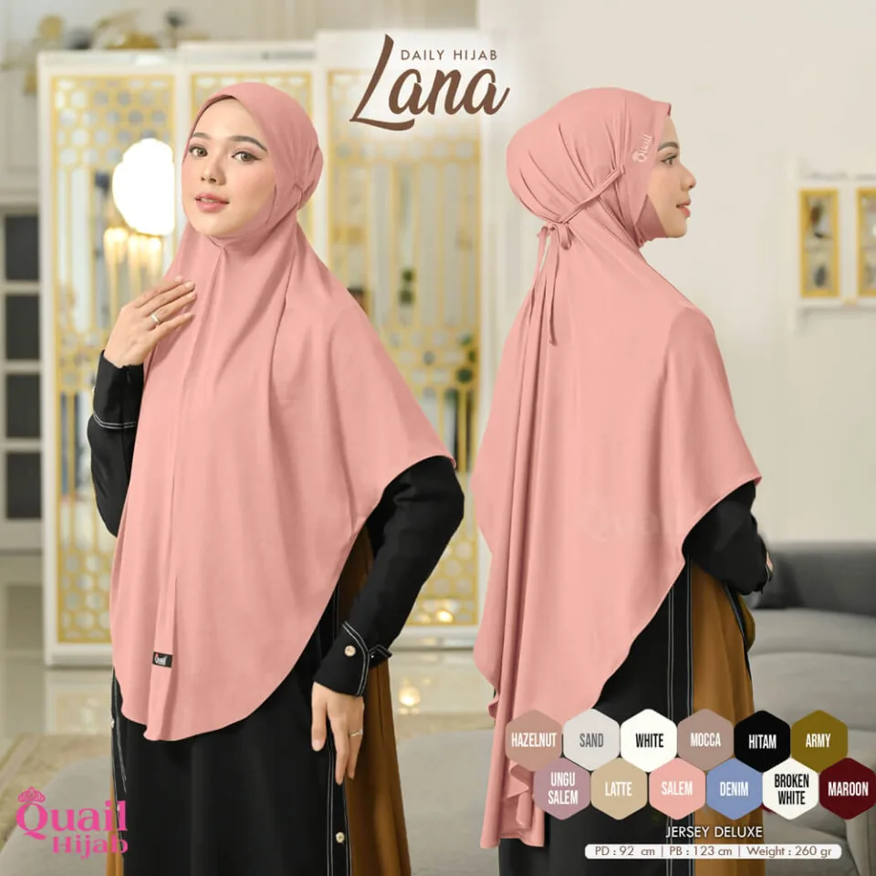 Lana Hijab Instan Dagu Tali | Jilbab Instan Malay | Bergo Jersey Syar'i Nyaman — foto 3
