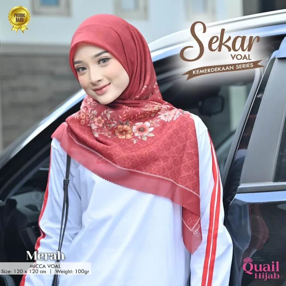 Sekar Voal Square Printing Hijab Segiempat Motif Size 120x120 — foto 2