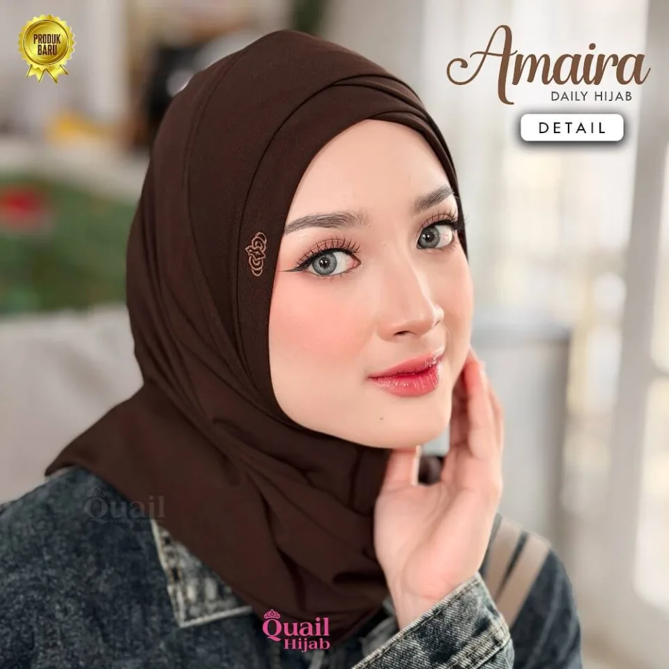 Amaira Hijab Non Pad Silang | Segitiga Instan | Hijab Syar'i | Hijab Jersey Premium — foto 3
