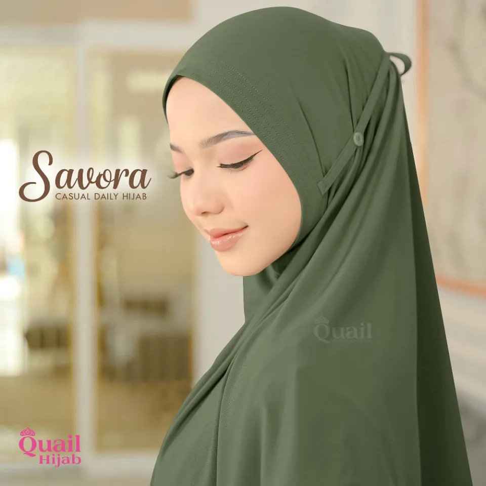 Savora Daily Hijab Instan | Bergo Tali Pengait Masker Simple Santai Standar Muslim — foto 6